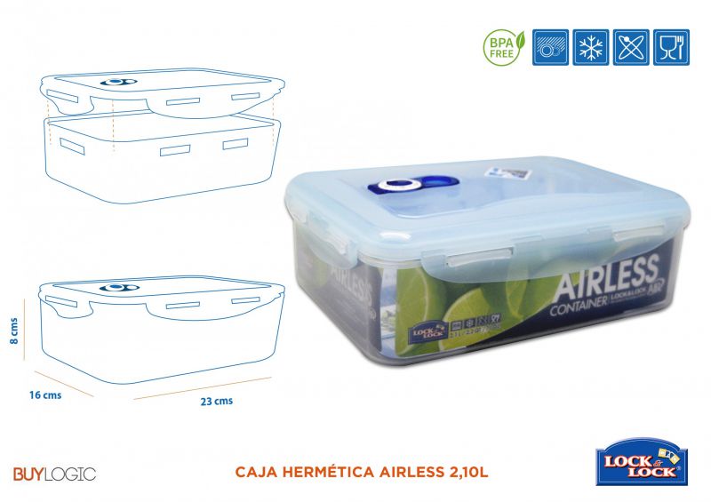 *** caja hermética airless 2,10l