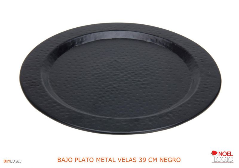 plato metal  39 cm negro