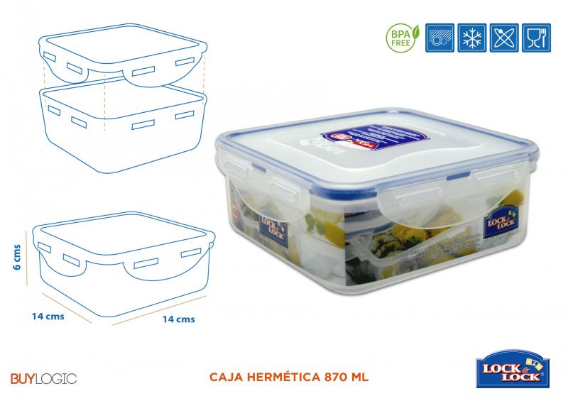 hpl823 caja hermética 870ml