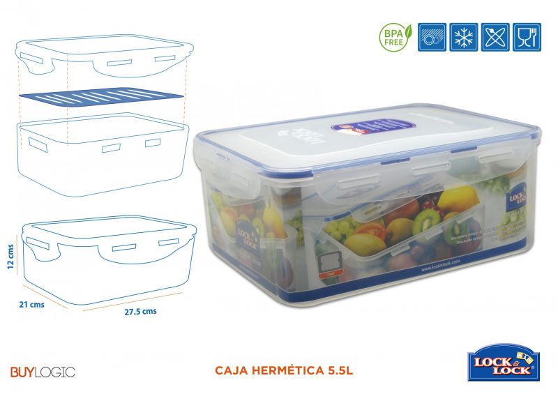 hpl836 caja hermética 5.5l
