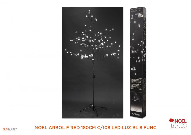 noel arbol f red 180cm c/108 led luz bl 8 func