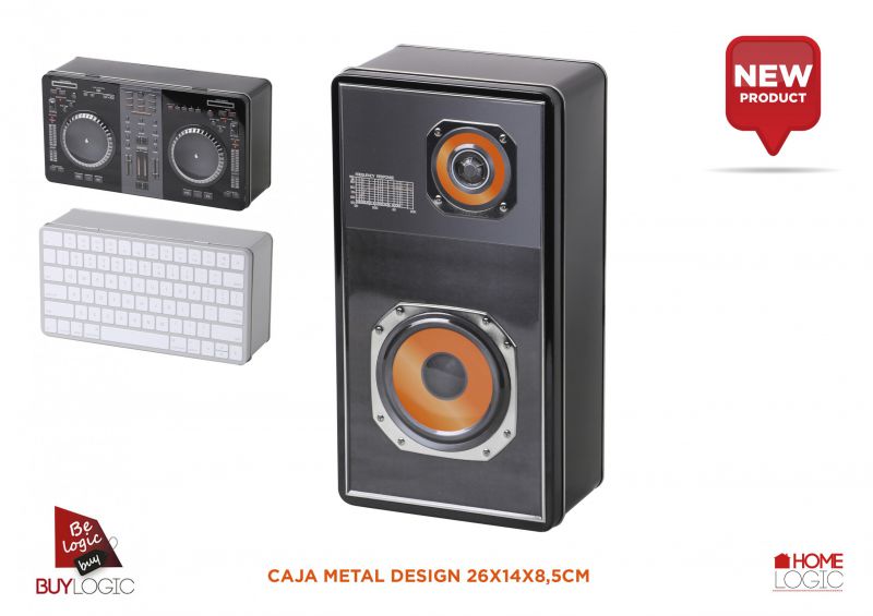caja metalica 3d design 26,5x14x8,5 cm