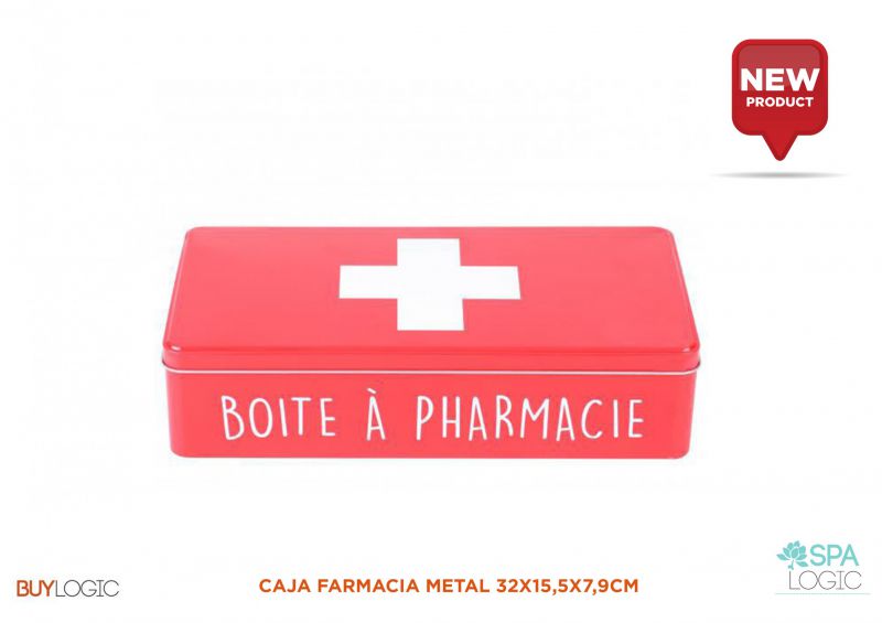 caja farmacia metal 32x15,5x7,9cm