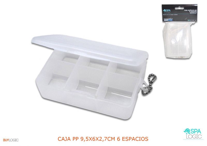 pp caja 9,5x6x2,7cm 6 espacios