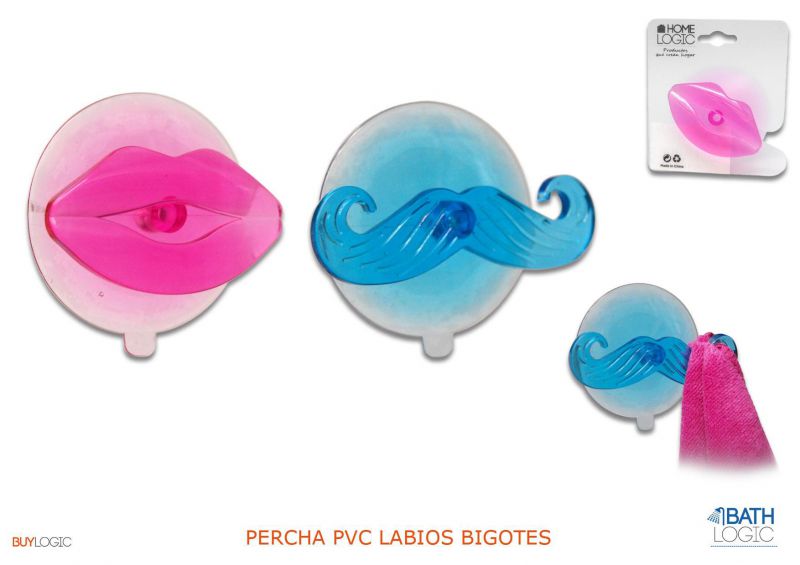 Percha pvc labios bigotes