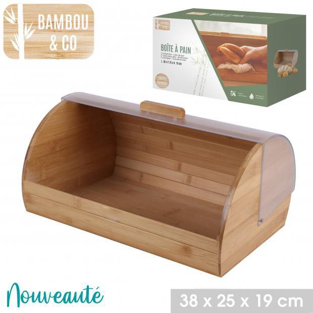 Caja de pan en bambu 38x25xh19cm