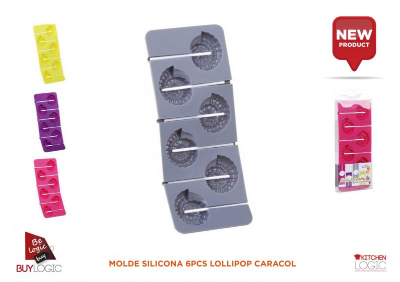 Molde silicona 6pcs lollipop mar