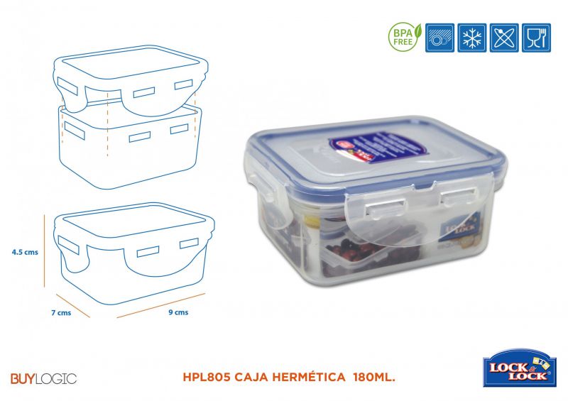 Hpl805 caja hermética  180ml